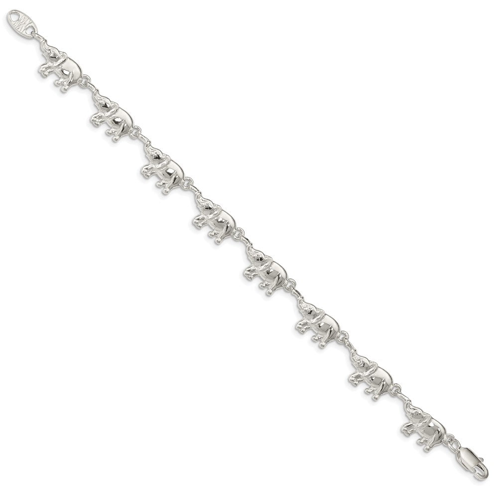Sterling Silver Elephants Bracelet QA1-7