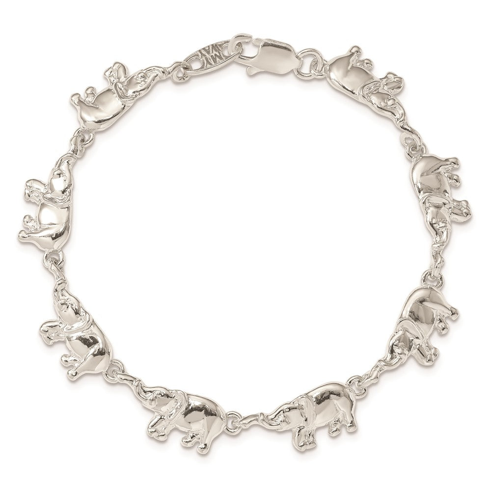 Sterling Silver Elephants Bracelet QA1-7