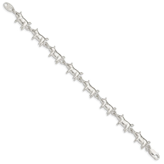 Sterling Silver Pig Bracelet QA10-7