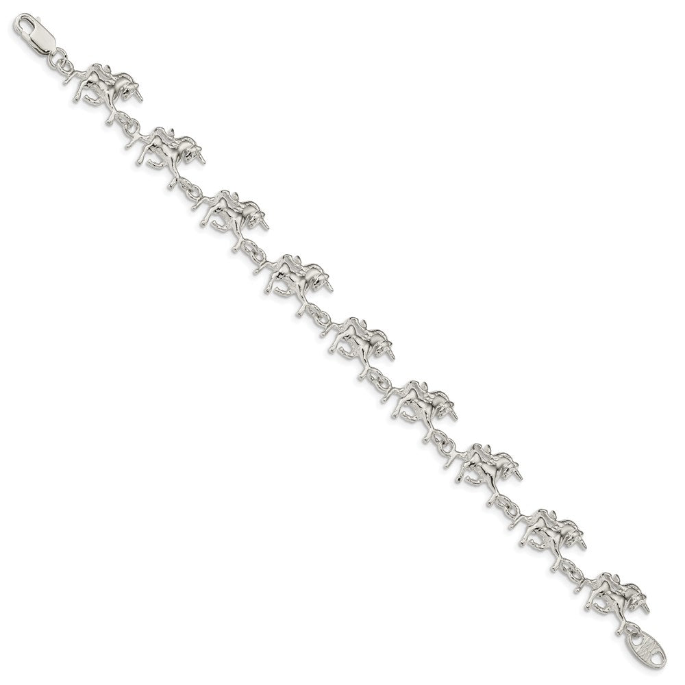 Sterling Silver Unicorns Bracelet QA14-7