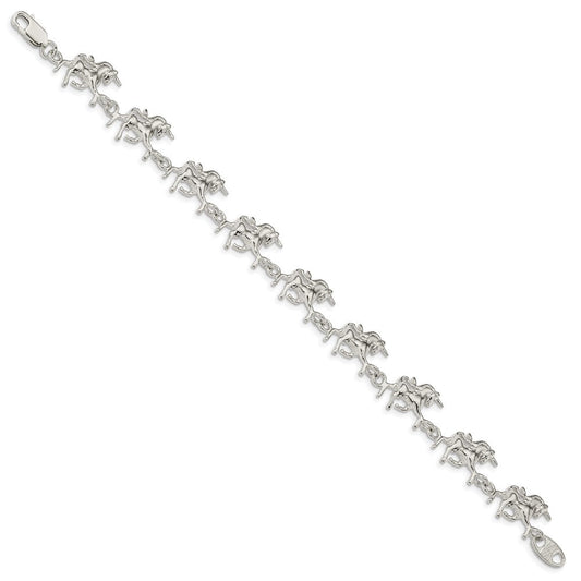 Sterling Silver Unicorns Bracelet QA14-7