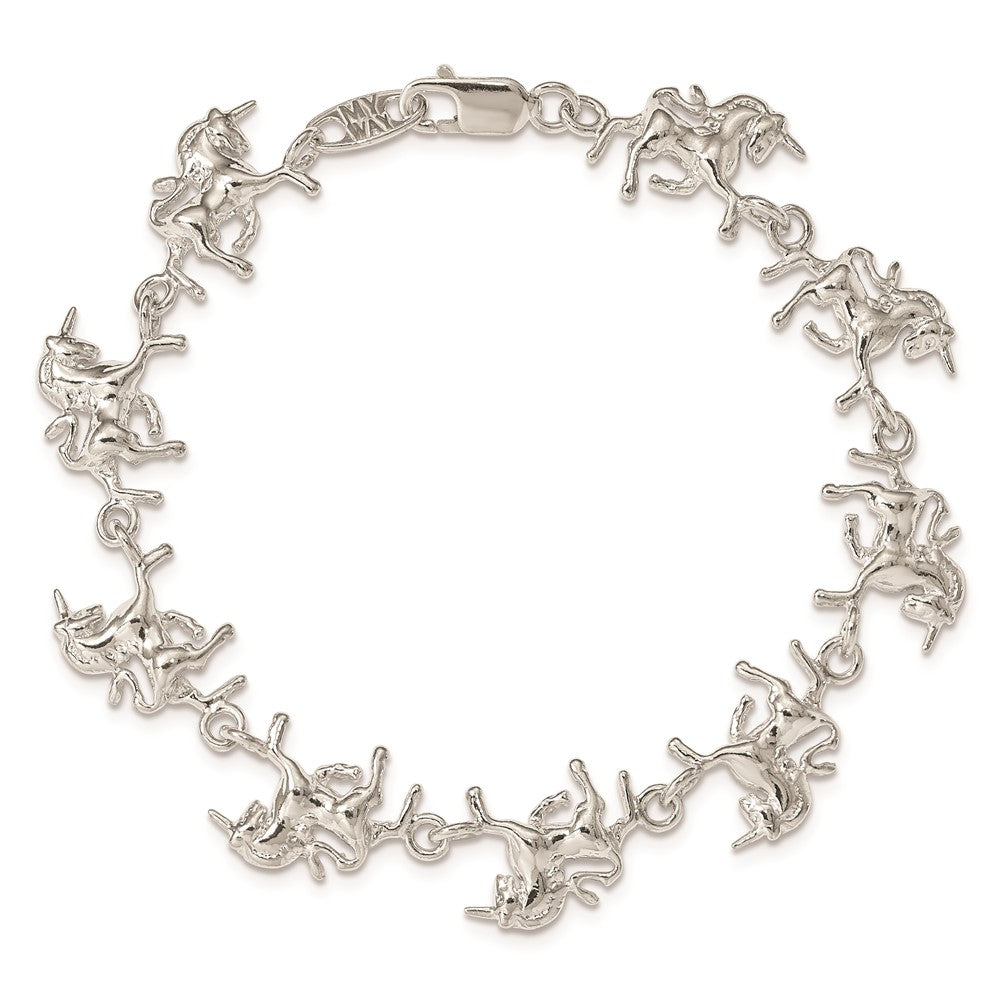 Sterling Silver Unicorns Bracelet QA14-7