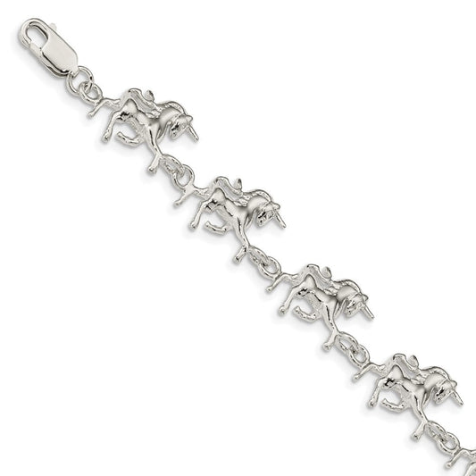 Sterling Silver Unicorns Bracelet QA14-7