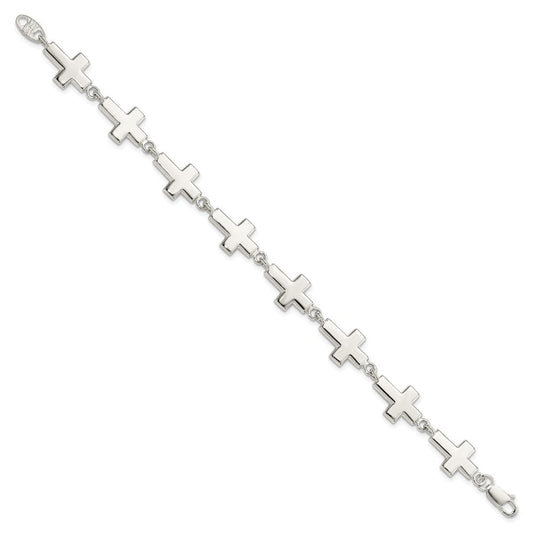 Sterling Silver Crosses Bracelet QA25-7