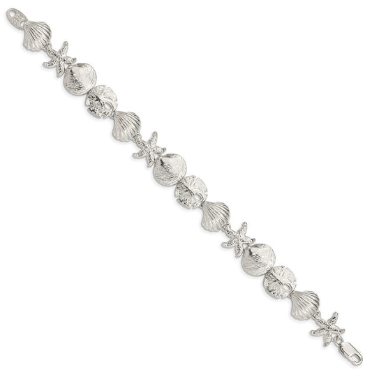 Sterling Silver Seashells Bracelet QA28-7