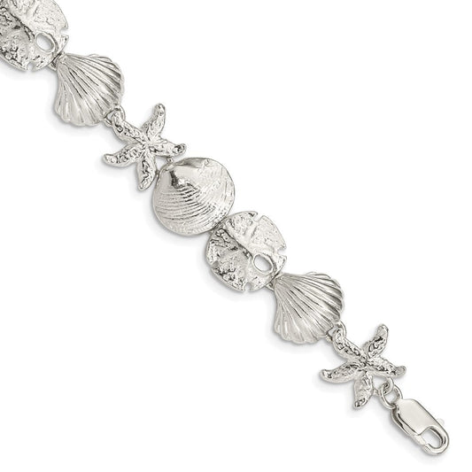 Sterling Silver Seashells Bracelet QA28-7