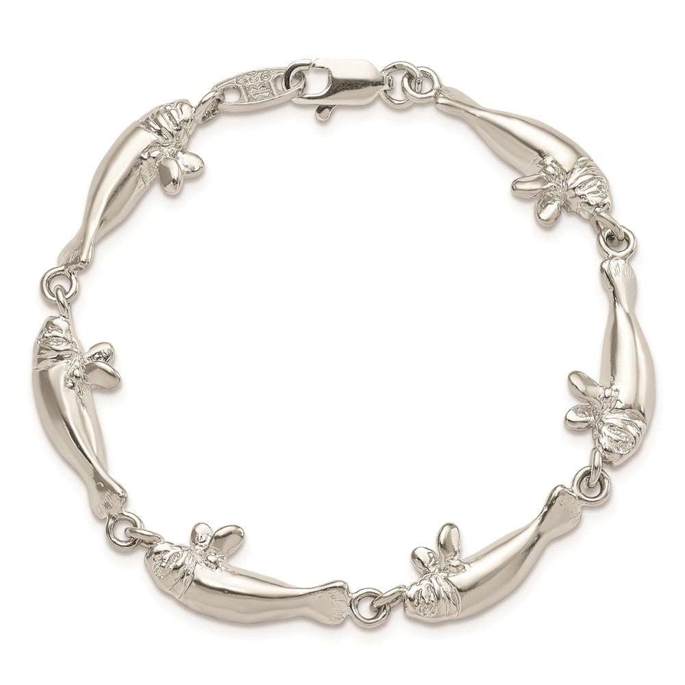Sterling Silver Manatees Bracelet QA36-7