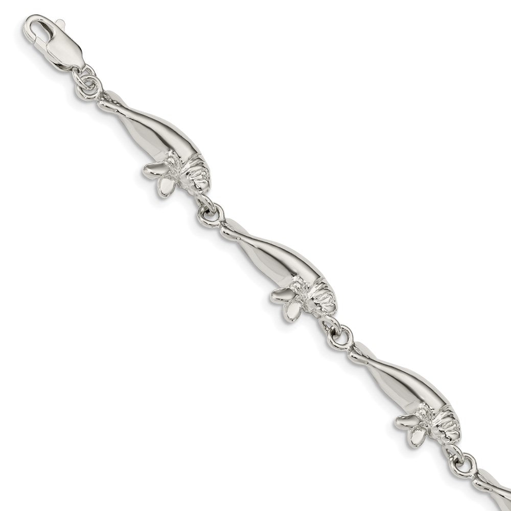 Sterling Silver Manatees Bracelet QA36-7