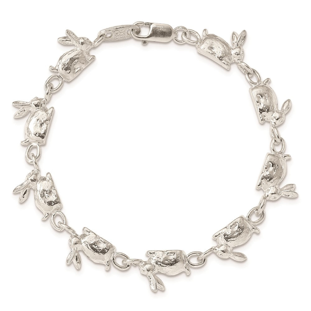 Sterling Silver Rabbits Bracelet QA4-7