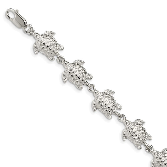 Sterling Silver Sea Turtles Bracelet QA40-7