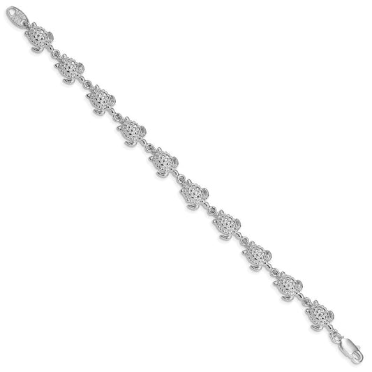 Sterling Silver Sea Turtles Bracelet QA41-7