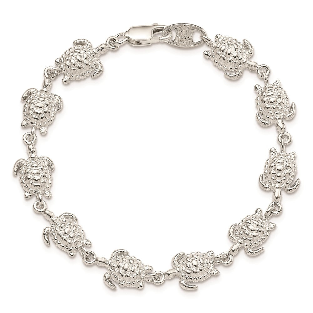 Sterling Silver Sea Turtles Bracelet QA41-7