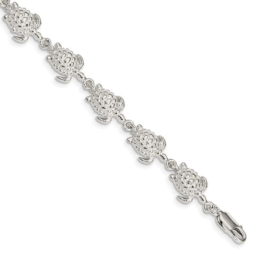 Sterling Silver Sea Turtles Bracelet QA41-7
