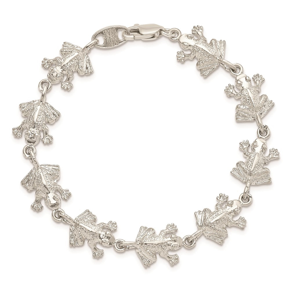 Sterling Silver Frogs Bracelet QA54-7