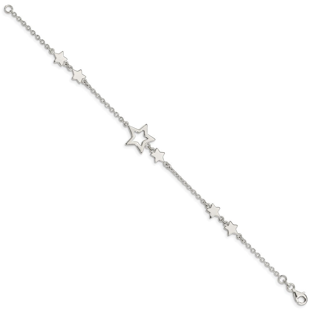 Sterling Silver Star Bracelet QA71-7.5