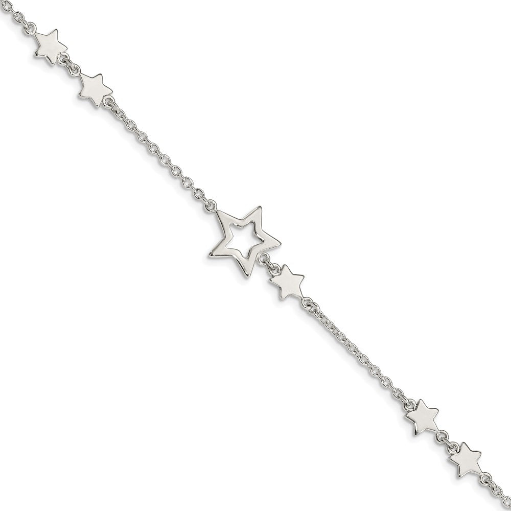 Sterling Silver Star Bracelet QA71-7.5