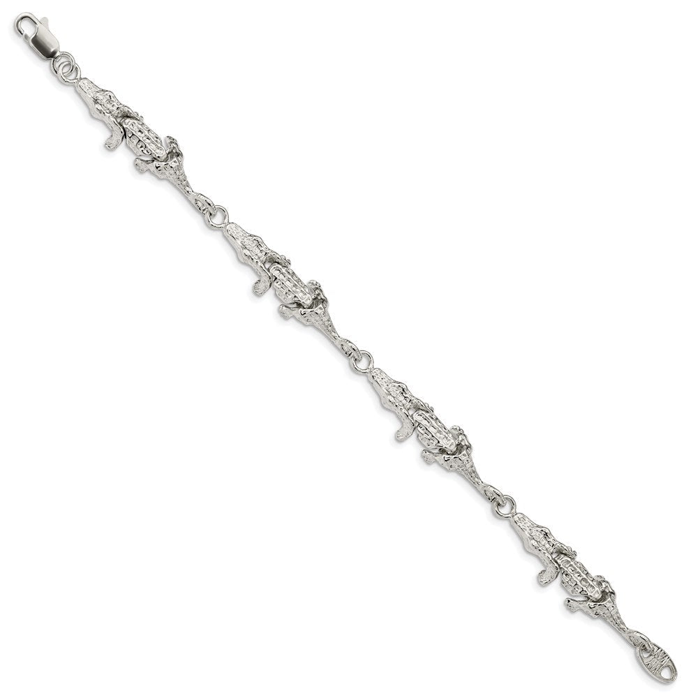 Sterling Silver Alligator Bracelet QA9-7