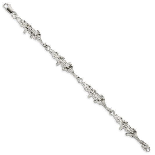 Sterling Silver Alligator Bracelet QA9-7