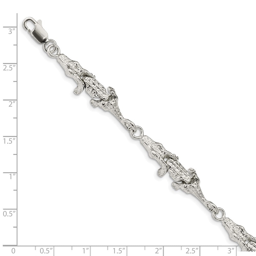 Sterling Silver Alligator Bracelet QA9-7