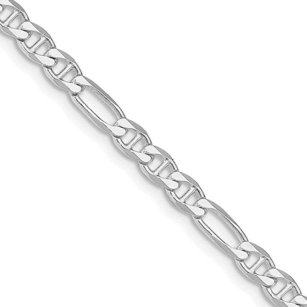 Sterling Silver Rhodium-plated 3.75mm Figaro Anchor ChainQAF100R