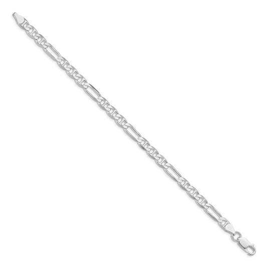 Sterling Silver Rhodium-plated 5.5mm Figaro Anchor Chain QAF150R-8