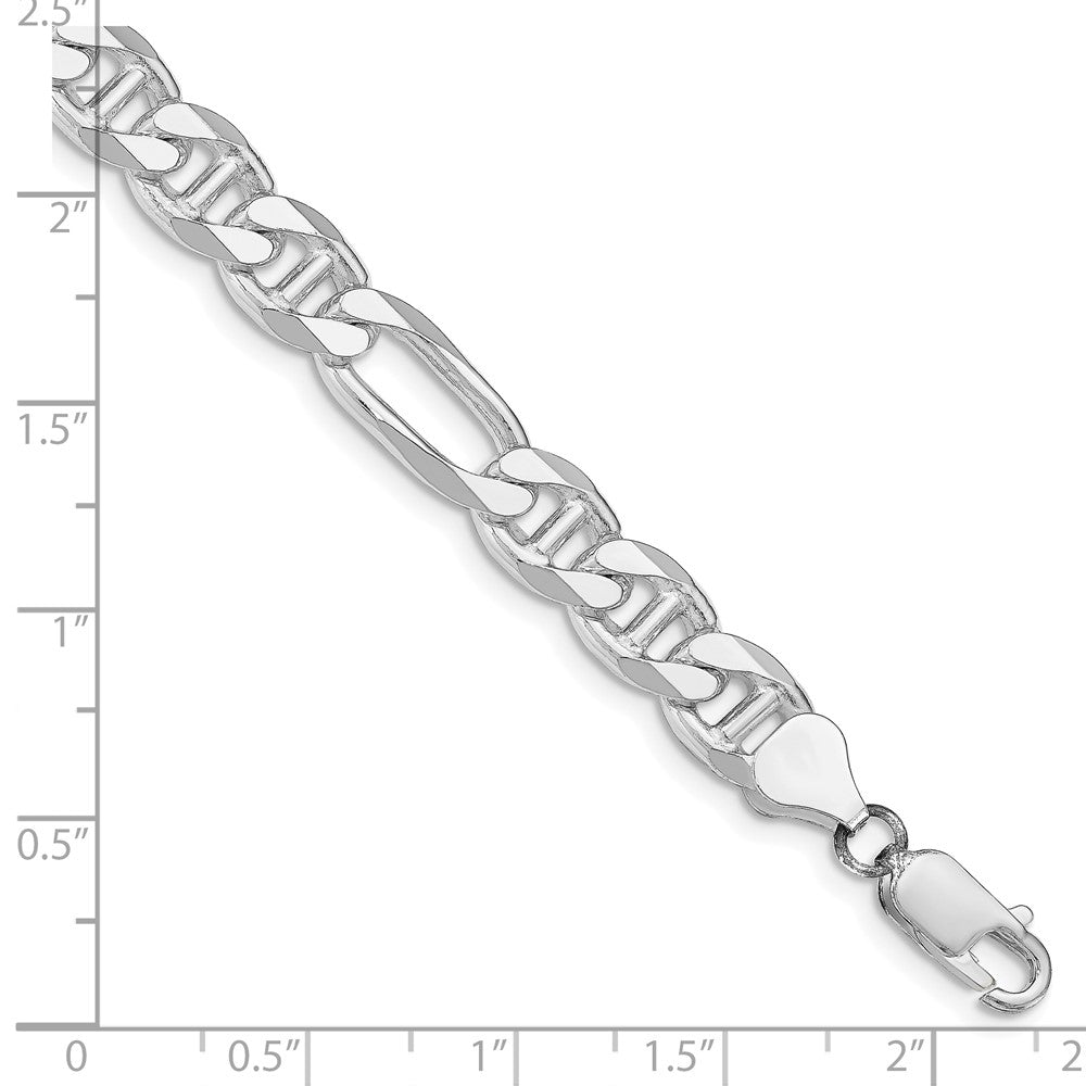 Sterling Silver Rhodium-plated 8.25mm Figaro Anchor Chain QAF220R-8