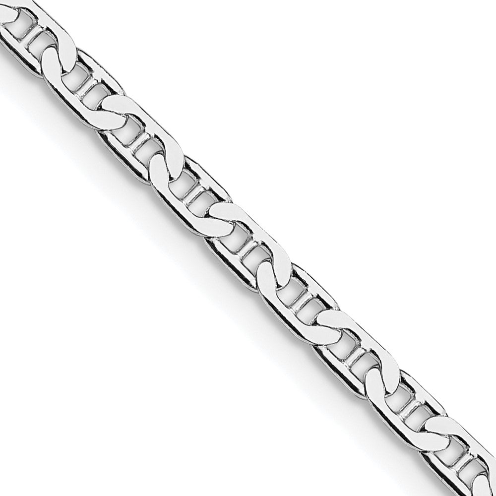 Sterling Silver Rhodium-plated 3mm Flat Anchor ChainQAN080R