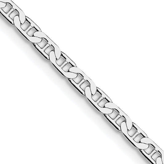 Sterling Silver Rhodium-plated 3mm Flat Anchor ChainQAN080R