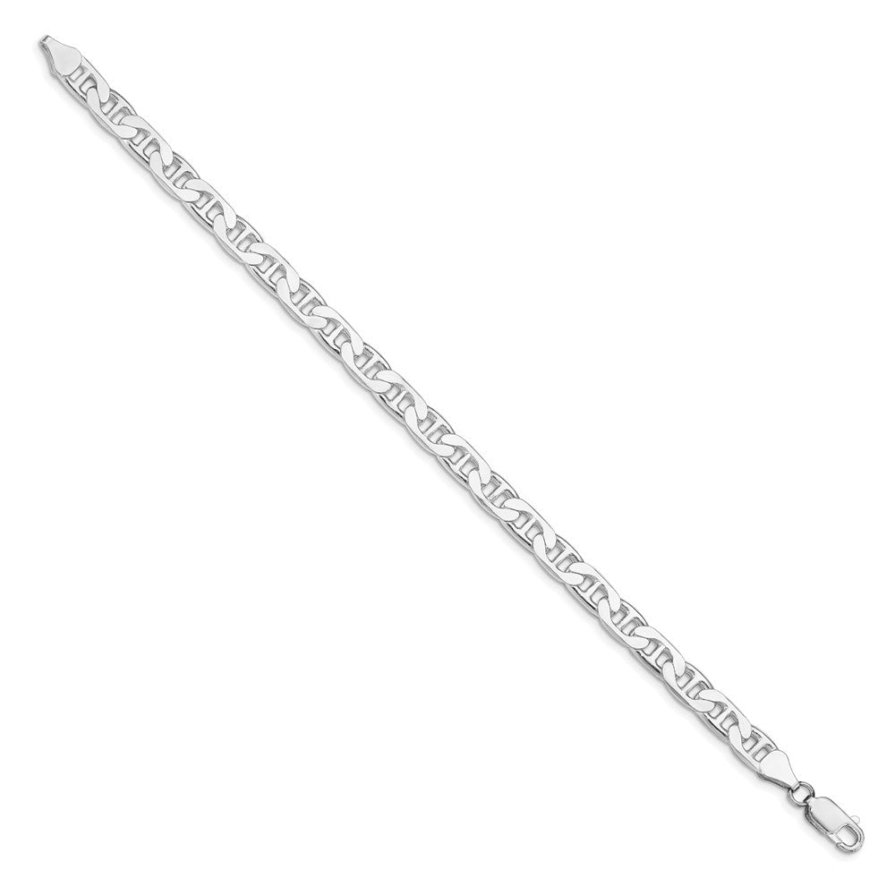 Sterling Silver Rhodium-plated 6.5mm Flat Anchor Chain QAN180R-8