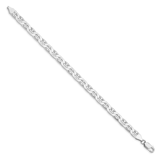 Sterling Silver Rhodium-plated 6.5mm Flat Anchor Chain QAN180R-8