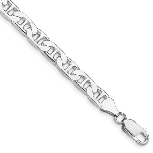 Sterling Silver Rhodium-plated 6.5mm Flat Anchor Chain QAN180R-8