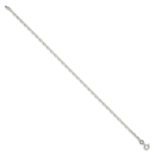 Sterling Silver 2.2mm Diamond-cut Long Link Cable Chain QAR060-8