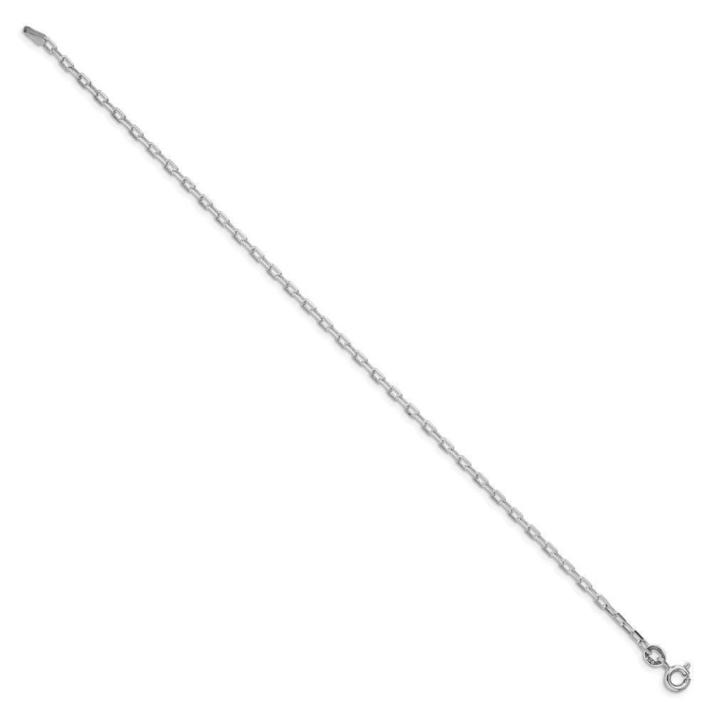 Sterling Silver Rhodium-plated 2.2mm Diamond-cut Long Link Cable Chain QAR060R-8
