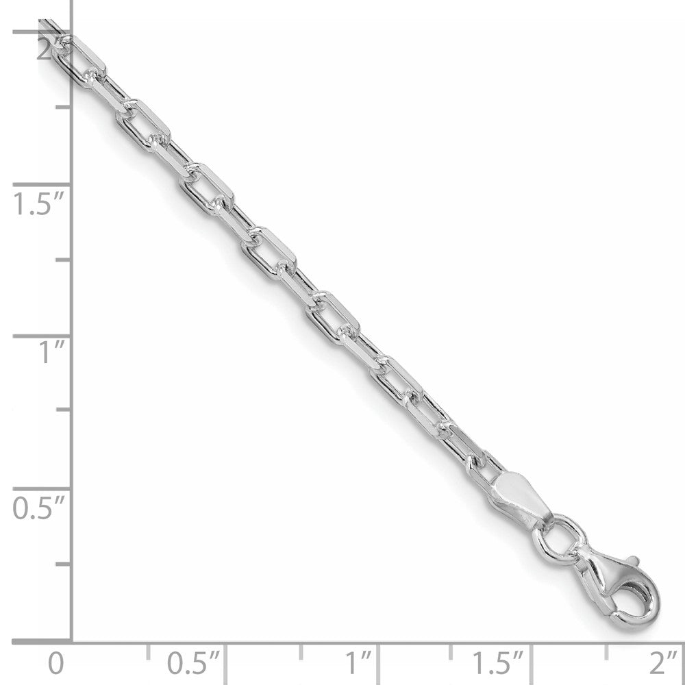 Sterling Silver Rhodium-plated 2.9mm Diamond-cut Long Link Cable Chain QAR080R-8