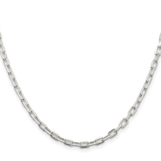 Sterling Silver Rhodium-plated 3.75mm Diamond-cut Long Link Cable ChainQAR100R