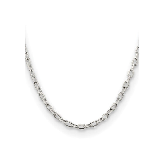 Sterling Silver Rhodium-plated 4.5mm Diamond-cut Long Link Cable Chain QAR120
