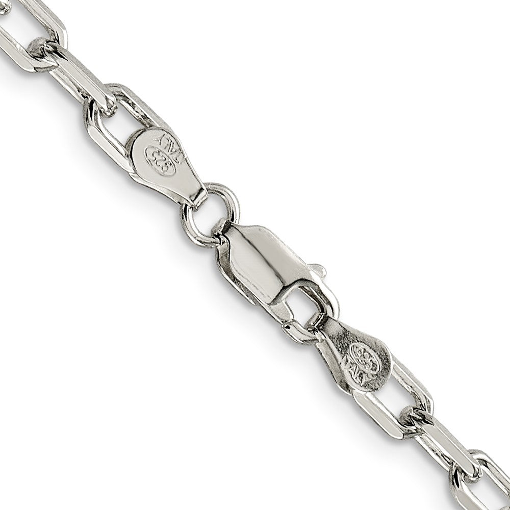 Sterling Silver Rhodium-plated 4.5mm Diamond-cut Long Link Cable Chain QAR120