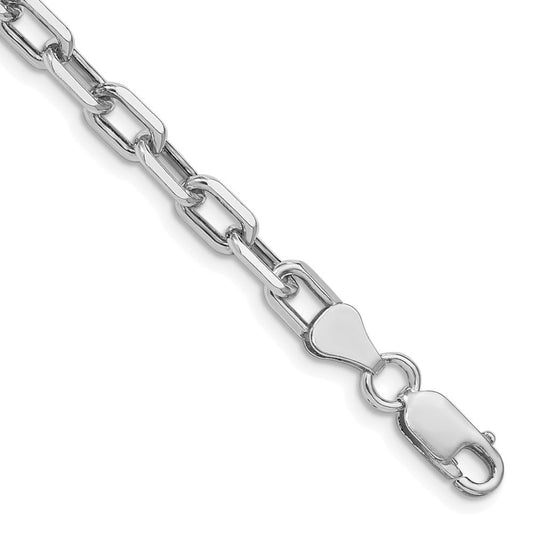 Sterling Silver Rhodium-plated 5.75mm Diamond-cut Long Link Cable Chain QAR150R-8