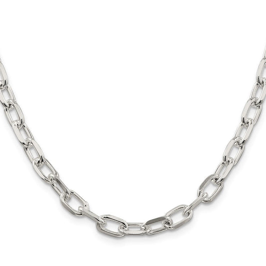 Sterling Silver 6.65mm Diamond-cut Long Link Cable ChainQAR180