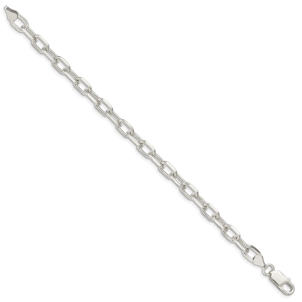 Sterling Silver 6.65mm Diamond-cut Long Link Cable Chain QAR180-8