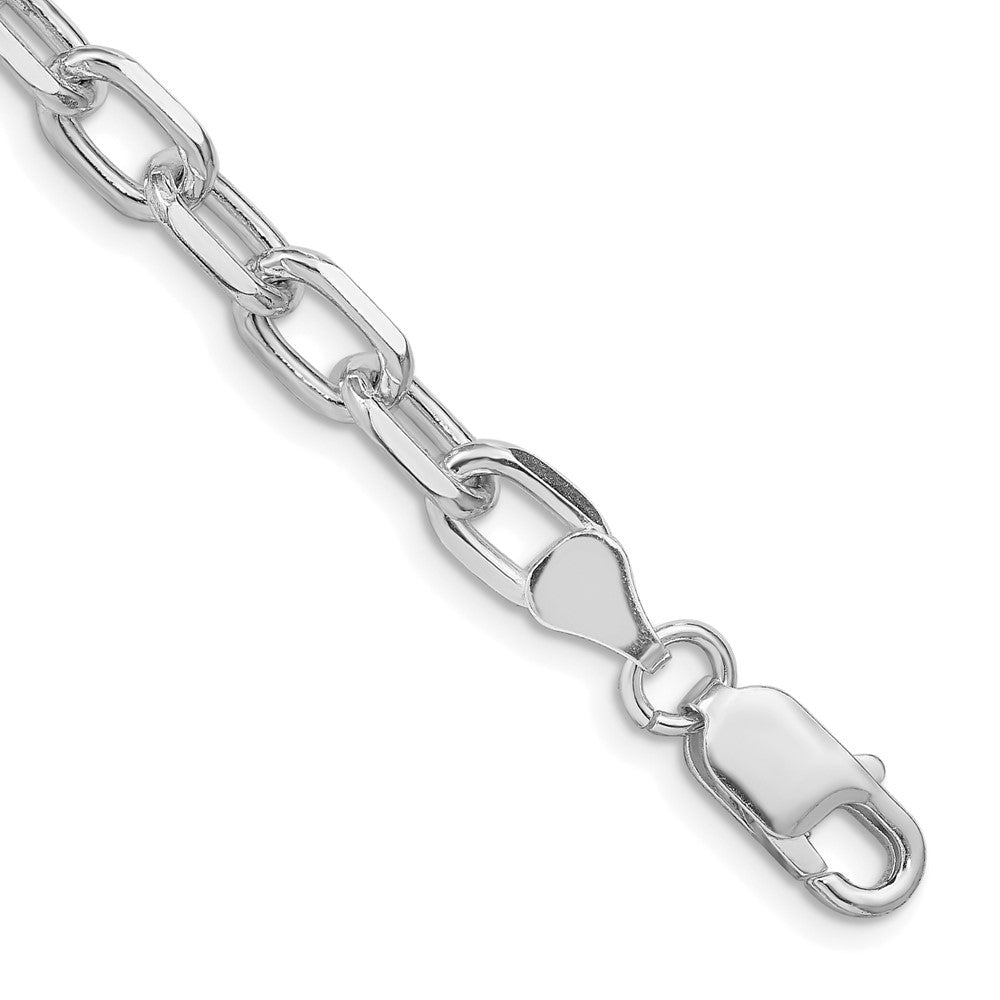 Sterling Silver Rhodium-plated 6.65mm Diamond-cut Long Link Cable Chain QAR180R-8