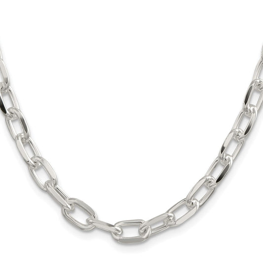Sterling Silver 7.5mm Diamond-cut Long Link Cable ChainQAR200