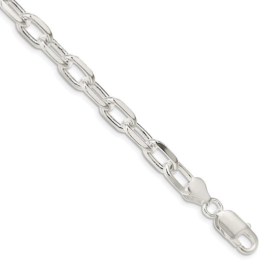 Sterling Silver 7.5mm Diamond-cut Long Link Cable Chain QAR200-8