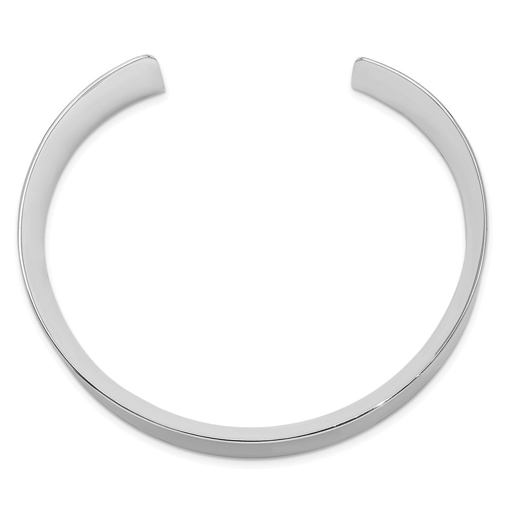 Sterling Silver Rhodium-plated Polished 20mm Cuff Bangle QB1024