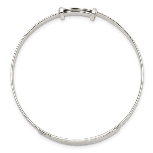 Sterling Silver Polished Adjustable ID Baby Bangle Bracelet QB1051