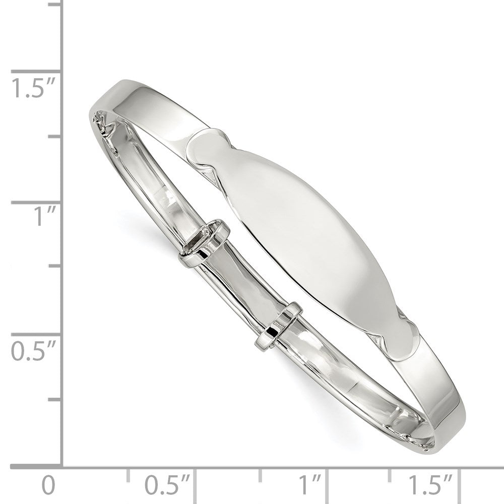 Sterling Silver Polished Adjustable ID Baby Bangle Bracelet QB1051