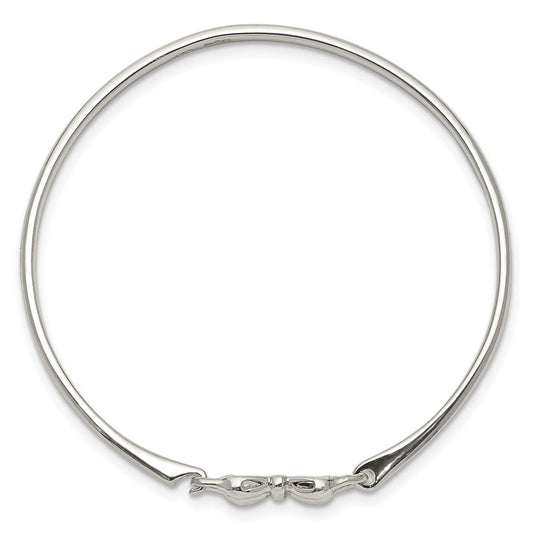 Sterling Silver Polished Bow Baby Bangle Bracelet QB1056