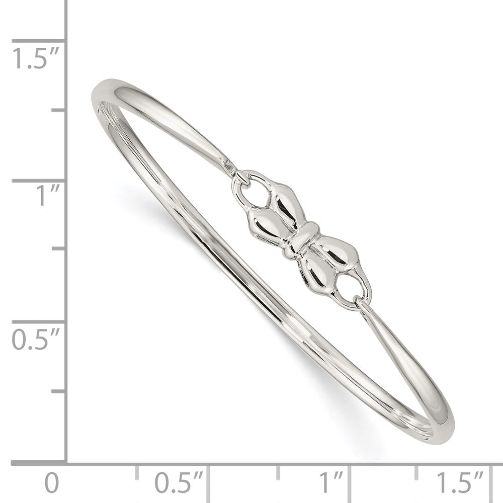 Sterling Silver Polished Bow Baby Bangle Bracelet QB1056