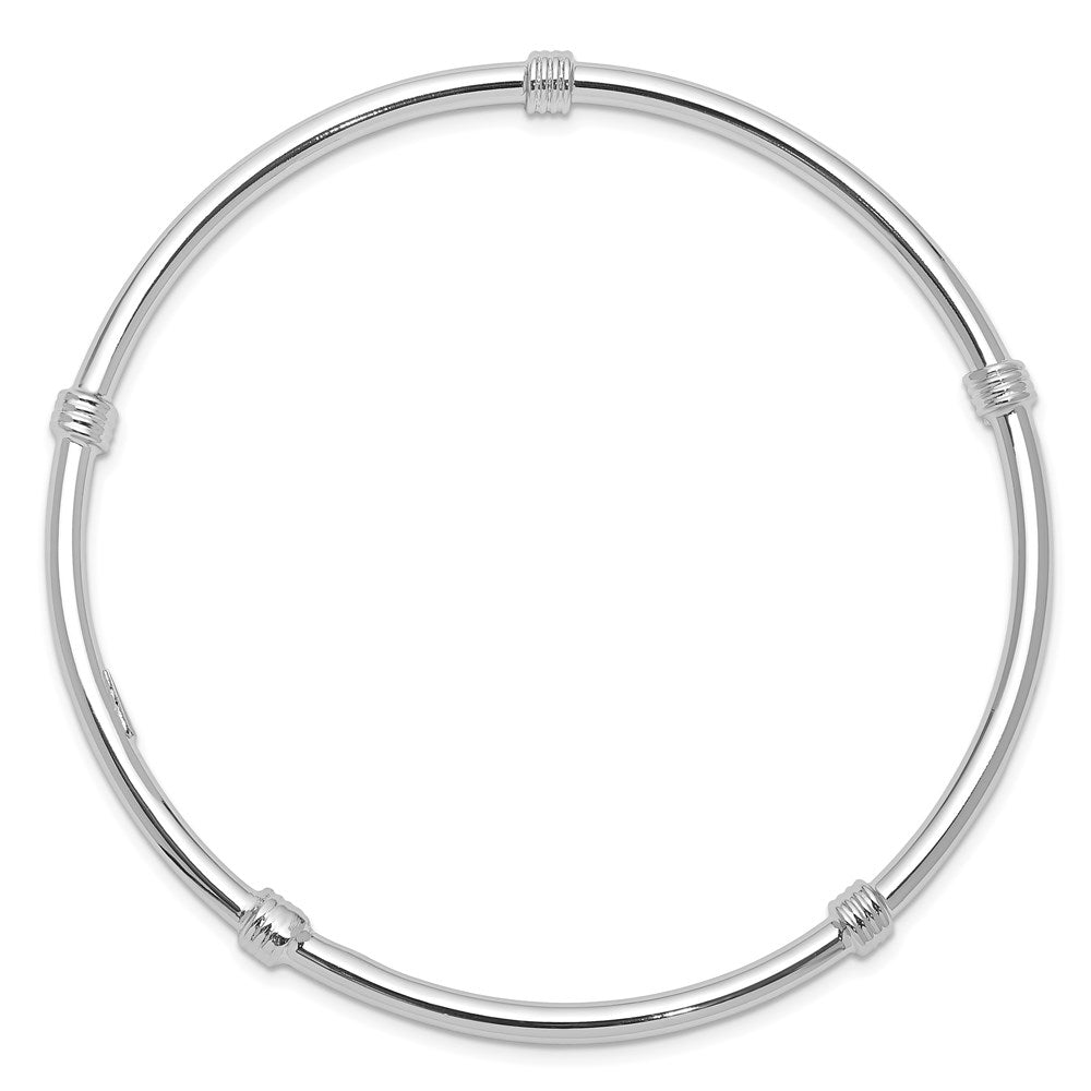 Sterling Silver Rhodium-plated Slip-on Bangle QB1061