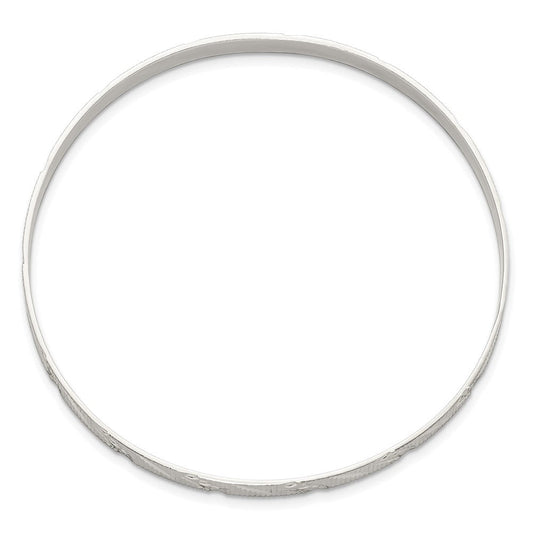 Sterling Silver 5mm Diamond Cut Slip-on Bangle QB1081